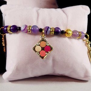 Jewelry, Handmade Jewelry, Purple Bracelet, Charm Bracelet,